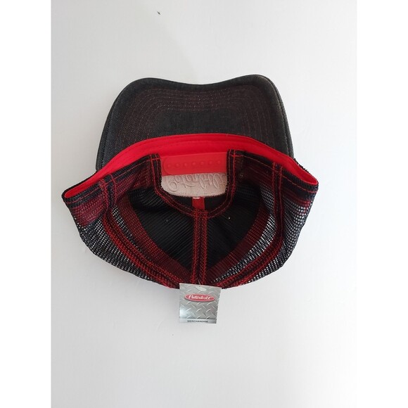 Peterbilt Trucks Hat Cap Mens Trucker Snapback Distressed Gray Black Red NEW - Picture 2 of 2